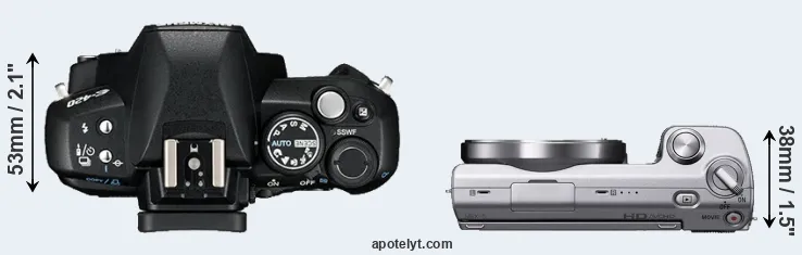 Compare E-420 versus NEX-5 top