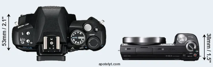 Compare E-420 versus NEX-5N top