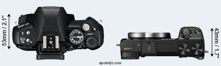 Compare E-420 versus NEX-7 top