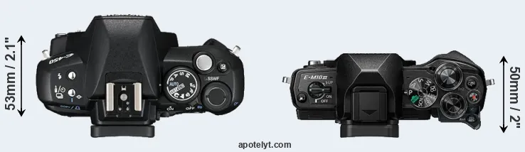 Compare E-450 versus E-M10 III top