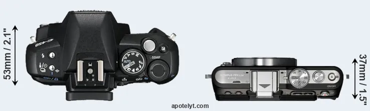 Compare E-450 versus E-PL3 top