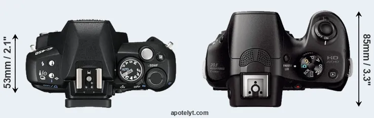 Compare E-450 versus A3000 top