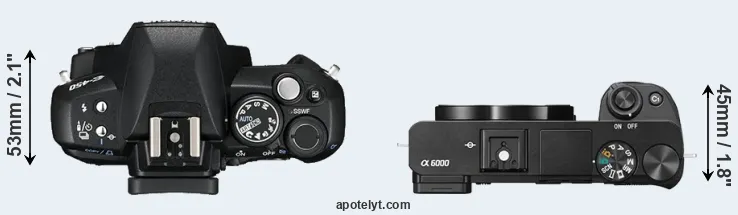 Compare E-450 versus A6000 top