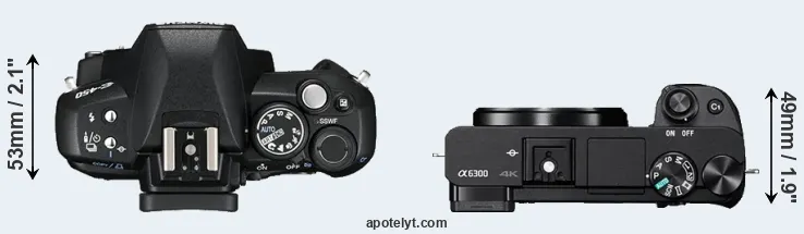 Compare E-450 versus A6300 top