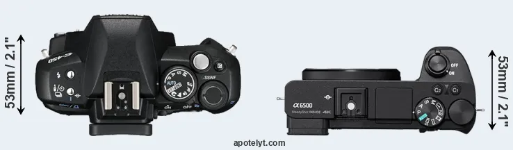 Compare E-450 versus A6500 top