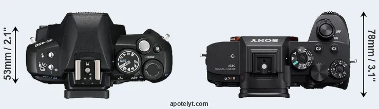 Compare E-450 versus A7R IV top