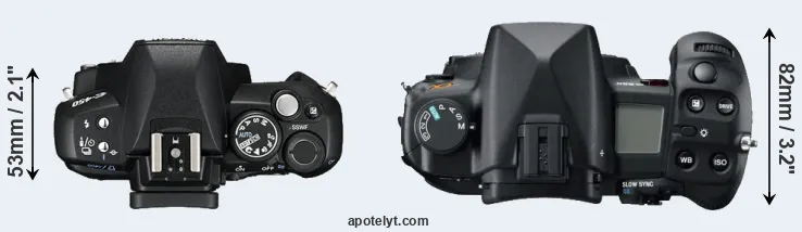 Compare E-450 versus A850 top