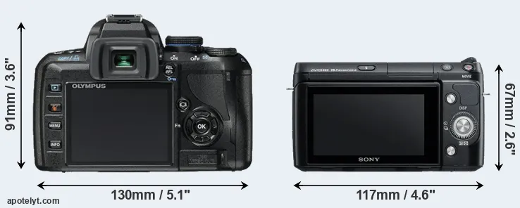 Comparison E-450 or NEX-F3 rear