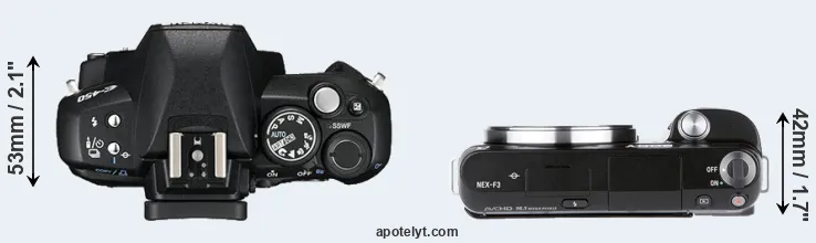 Compare E-450 versus NEX-F3 top