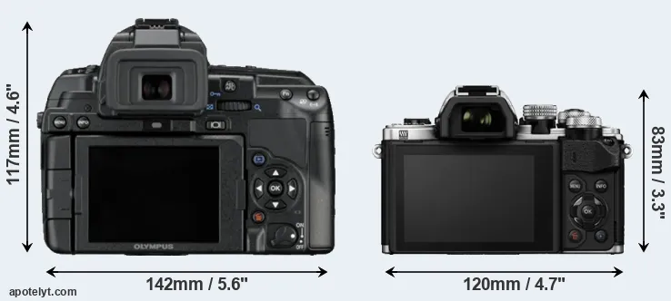 Comparison E-5 or E-M10 II rear