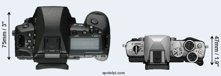 Compare E-5 versus E-M10 II top