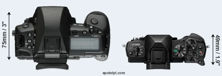 Compare E-5 versus E-M10 IV top