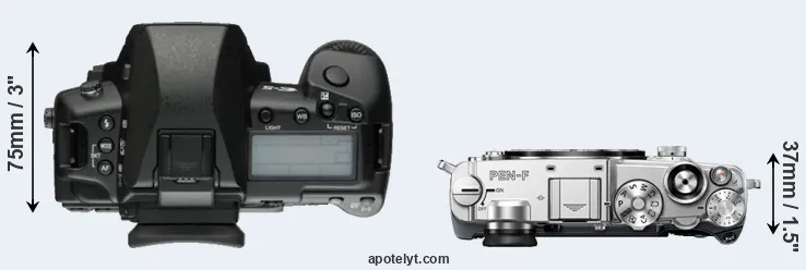 Compare E-5 versus PEN-F top