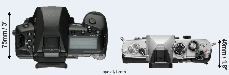 Compare E-5 versus OM-3 top