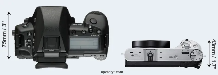Compare E-5 versus NX500 top