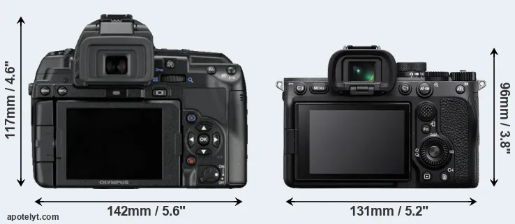 Comparison E-5 or A7 IV rear
