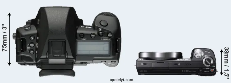 Compare E-5 versus NEX-5N top