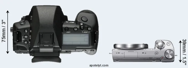 Compare E-5 versus NEX-5T top