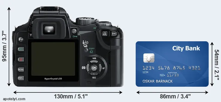 E-500 and credit card rear side