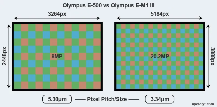 E-500 versus E-M1 III MP