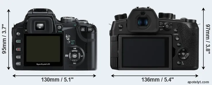 Comparison E-500 or FZ1000 II rear