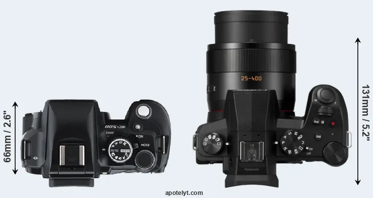 Compare E-500 versus FZ1000 II top