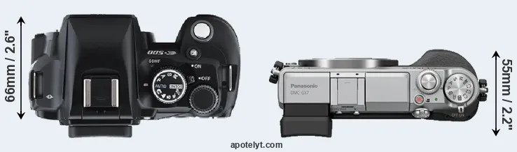Compare E-500 versus GX7 top
