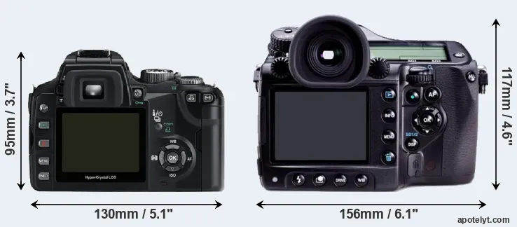 Comparison E-500 or 645D rear