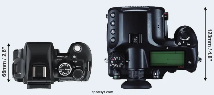 Compare E-500 versus 645Z top