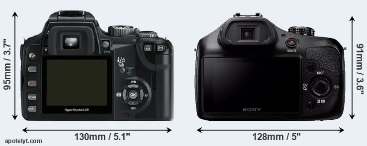 Comparison E-500 or A3000 rear