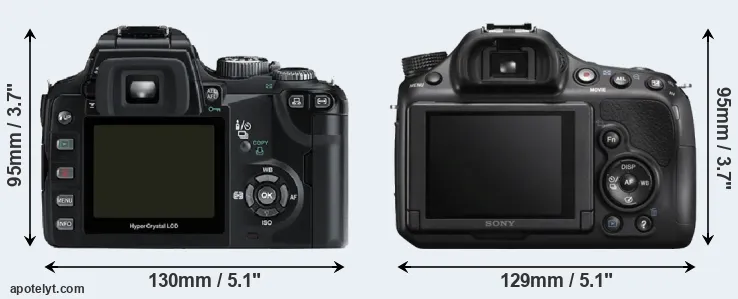 Comparison E-500 or A58 rear