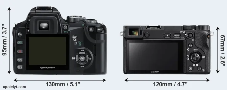 Comparison E-500 or A6300 rear