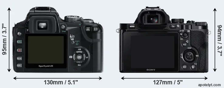 Comparison E-500 or A7 rear