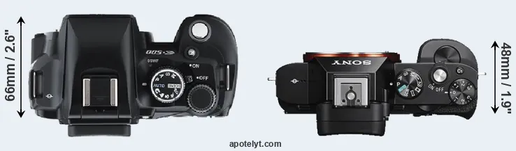 Compare E-500 versus A7S top
