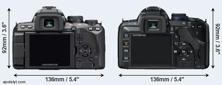 Comparison E-510 or E-520 rear