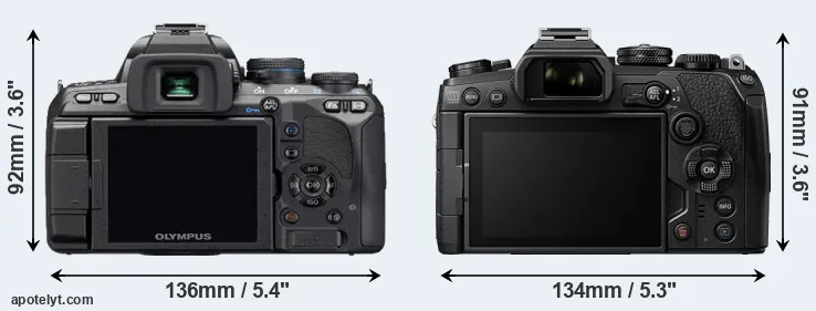 Comparison E-510 or E-M1 III rear