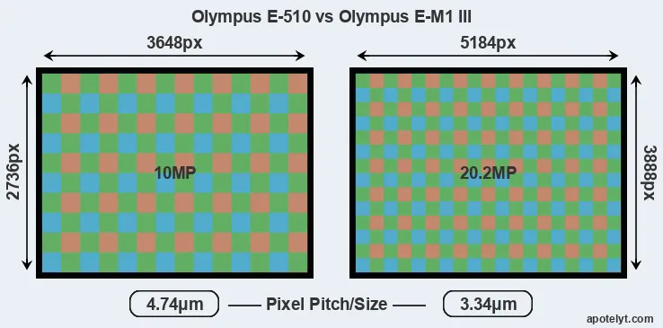 E-510 versus E-M1 III MP