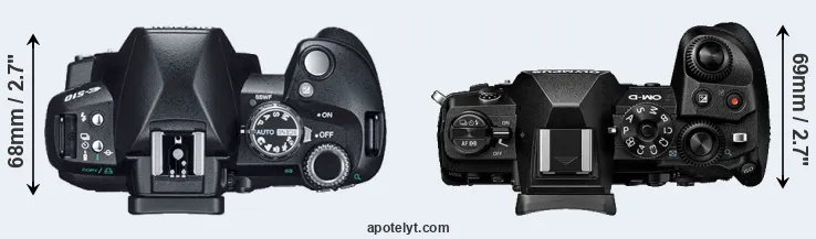 Compare E-510 versus E-M1 III top