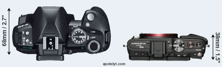 Compare E-510 versus E-PL6 top
