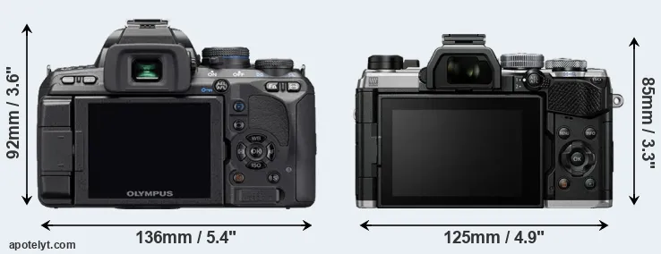 Comparison E-510 or OM-5 rear