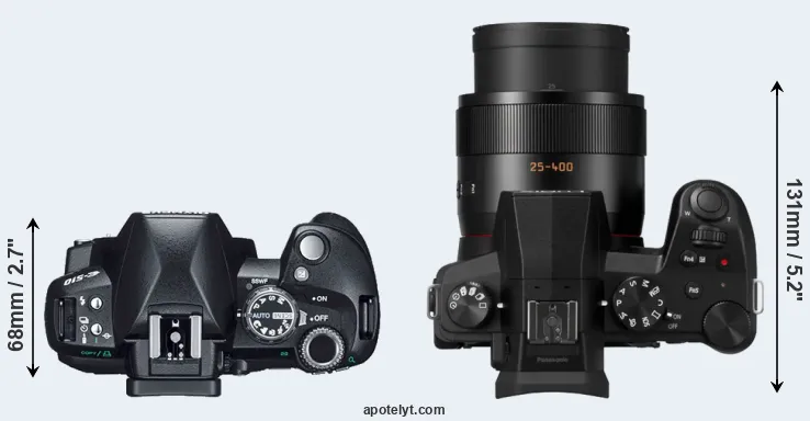 Compare E-510 versus FZ1000 II top
