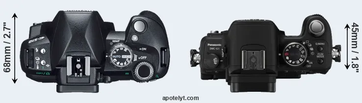 Compare E-510 versus G1 top