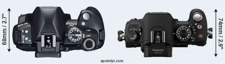 Compare E-510 versus G2 top