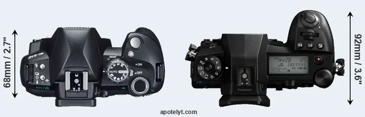 Compare E-510 versus G9 top
