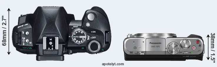 Compare E-510 versus GF6 top