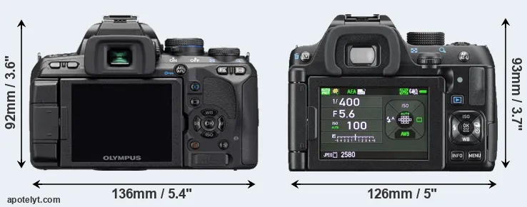 Comparison E-510 or K-70 rear