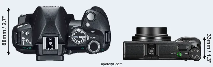 Compare E-510 versus GR III top
