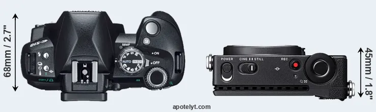 Compare E-510 versus fp top