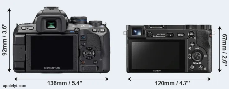 Comparison E-510 or A6000 rear