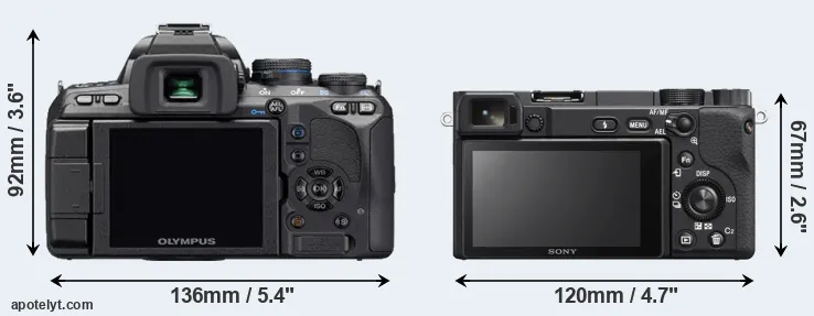 Comparison E-510 or A6400 rear